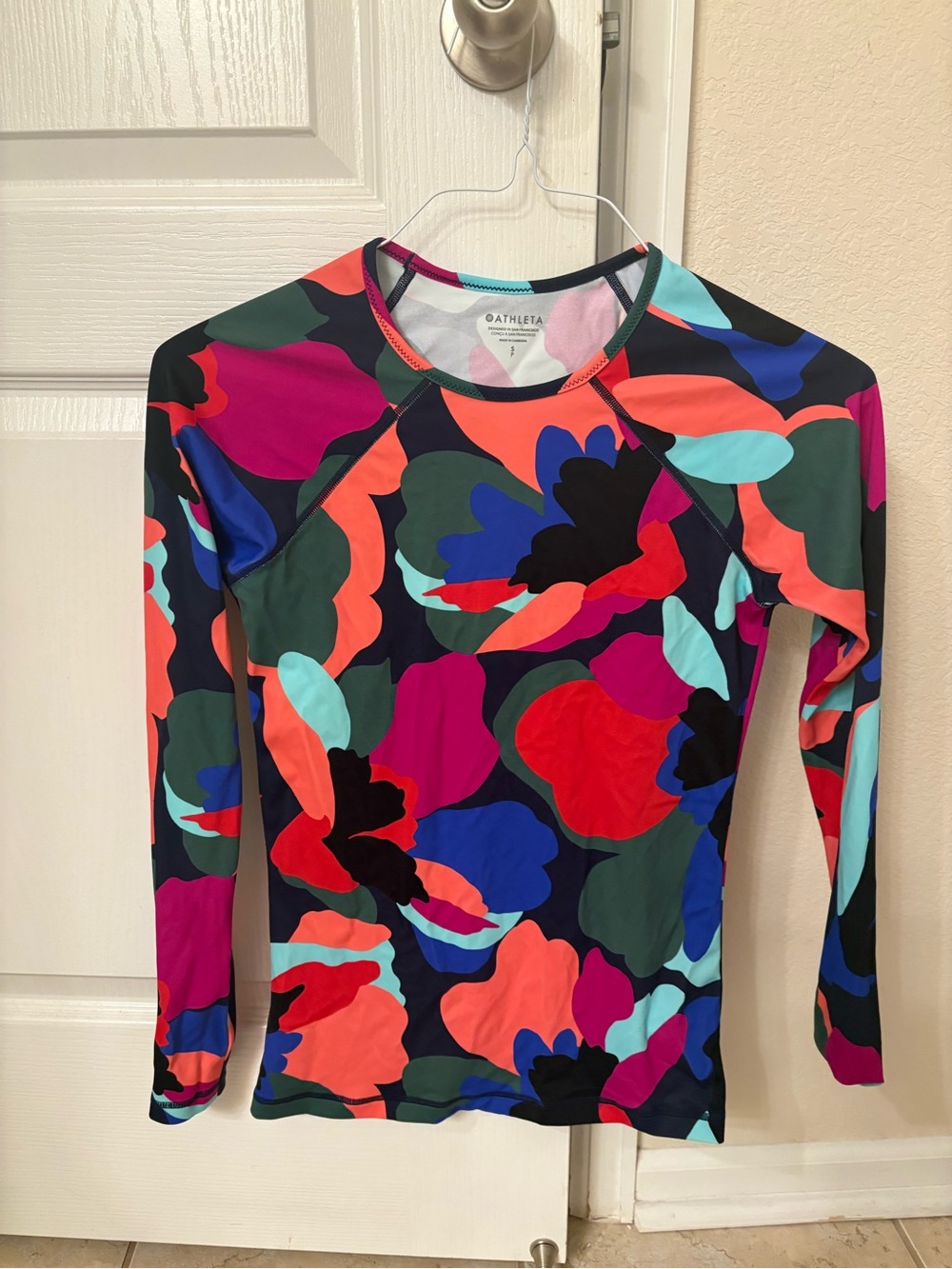 Athleta Women’s Long-Sleeve Multicolor Floral Rash Guard